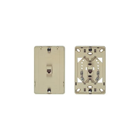 Allen Tel Screw Terminal Wall Phone Jack-4-Conductor, Ivory AT219-4